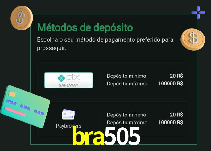 O cassino bra505 oferece uma grande variedade de métodos de pagamento